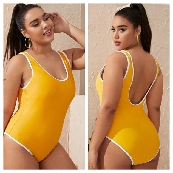 SHEIN Other - NEW! Solid Color Yellow One Piece Swimsuit
